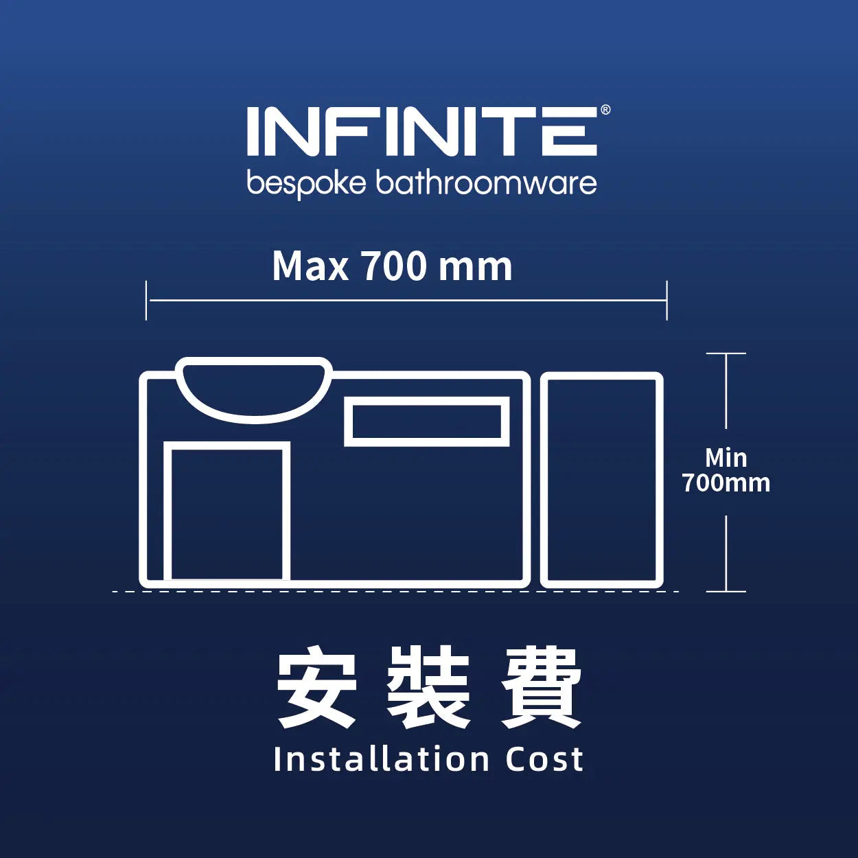 Installation service fee (Floor Standing Washbasin Cabinet length 700mm or less)