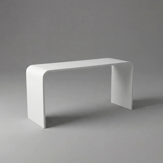 White modern bench on a gray background