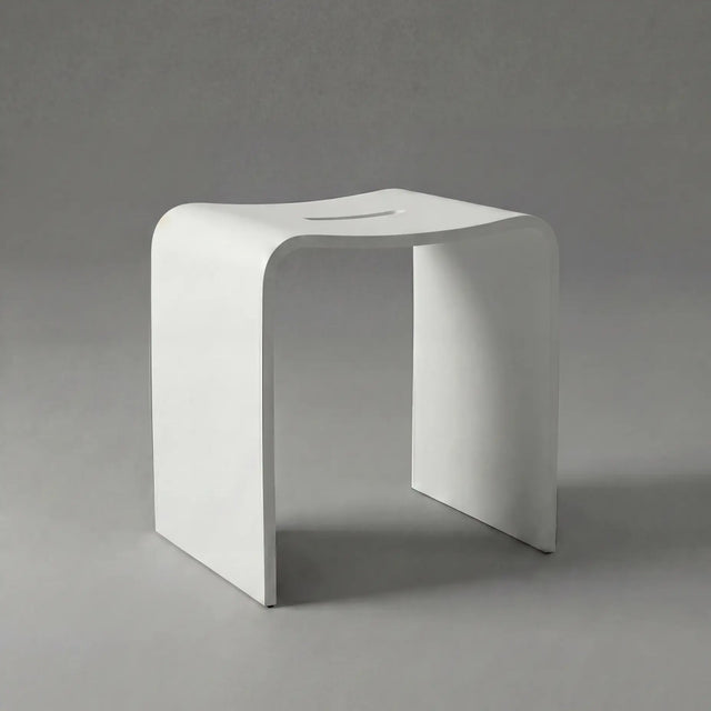 White stool on a gray background