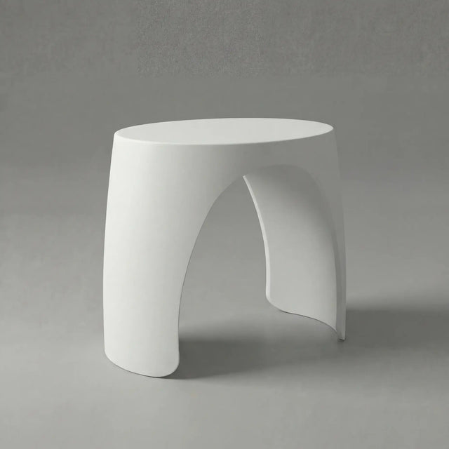 White Solid Surfaces stool on a gray background