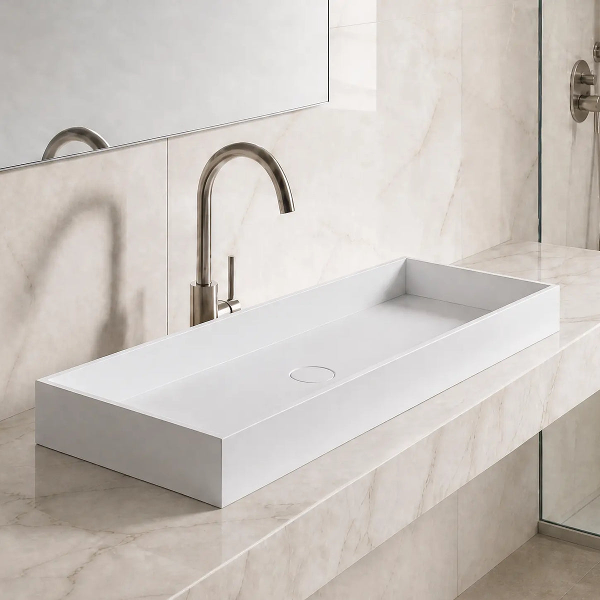 Super Thin Edge R Basin 75 - Sleek Modern Basin Design – INFINITE BATH