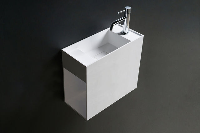 CUBE-X WM 45 w/Side Shelf-WALL MOUNT WASHBASINS-訂造一體無縫洗手盆,Tailor made Washbasins,waterbasin hk, 浴室物料,浴室裝修,訂造洗手盆,浴室翻新,Bathroomware ,Bespoke bathroom,浴室配件,訂造浴室潔具,訂造浴室傢俬,香港 浴室設計 公司,best custom bathroom furniture HK, Infinite Bath