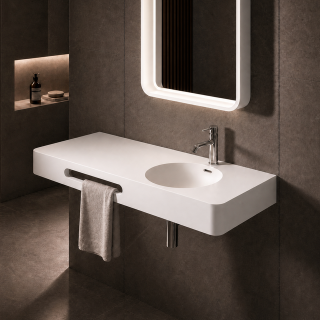 Cirque WM Basin 120R w/ Towel bar