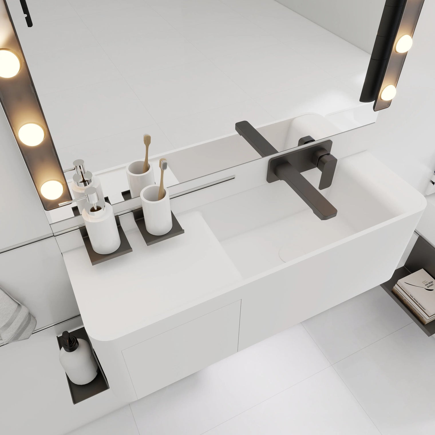 ELEMENTS Wall-Mount Washbasins Bowl on Right INFINITE BATH