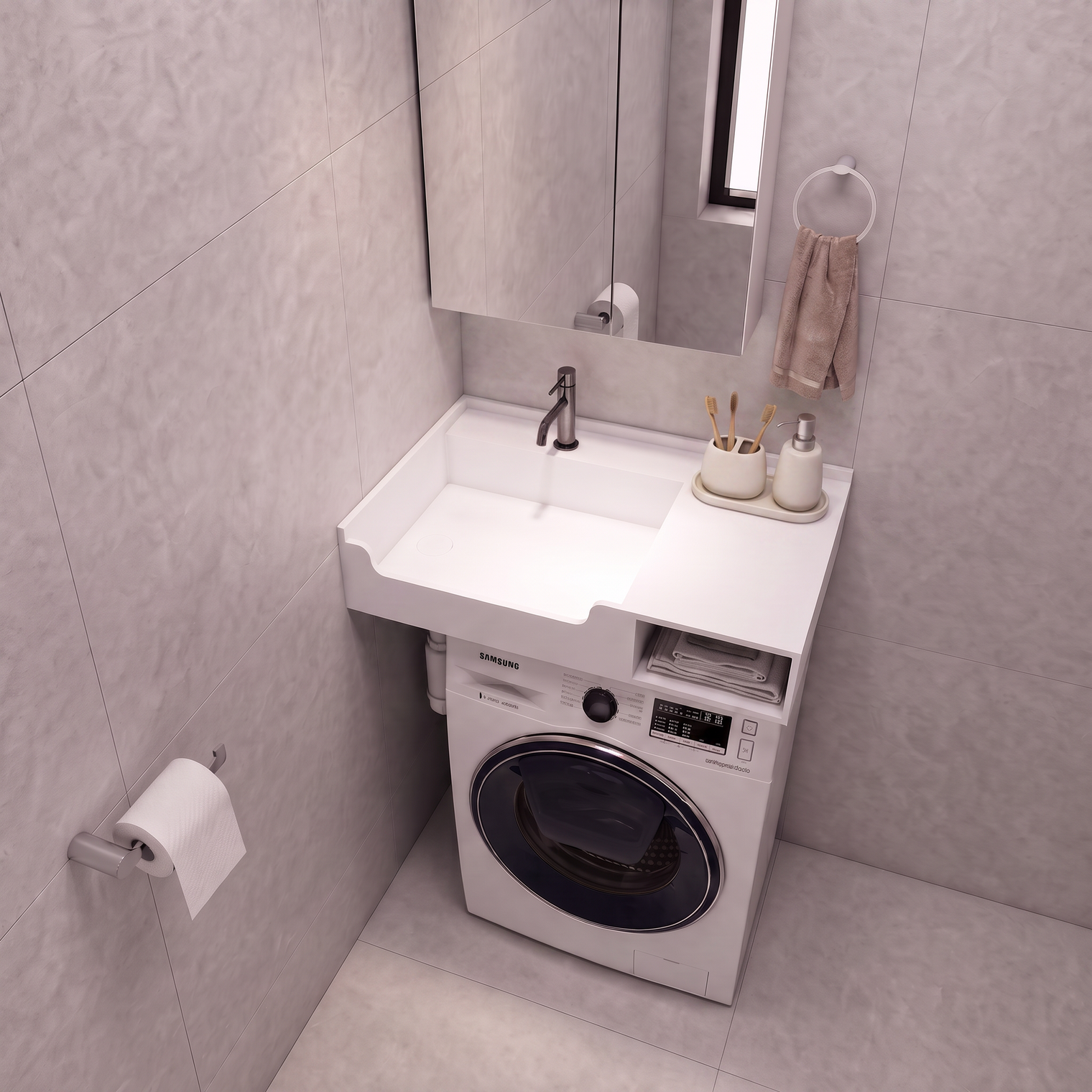 PURE Laundry Sink WM 80L w/Shelf