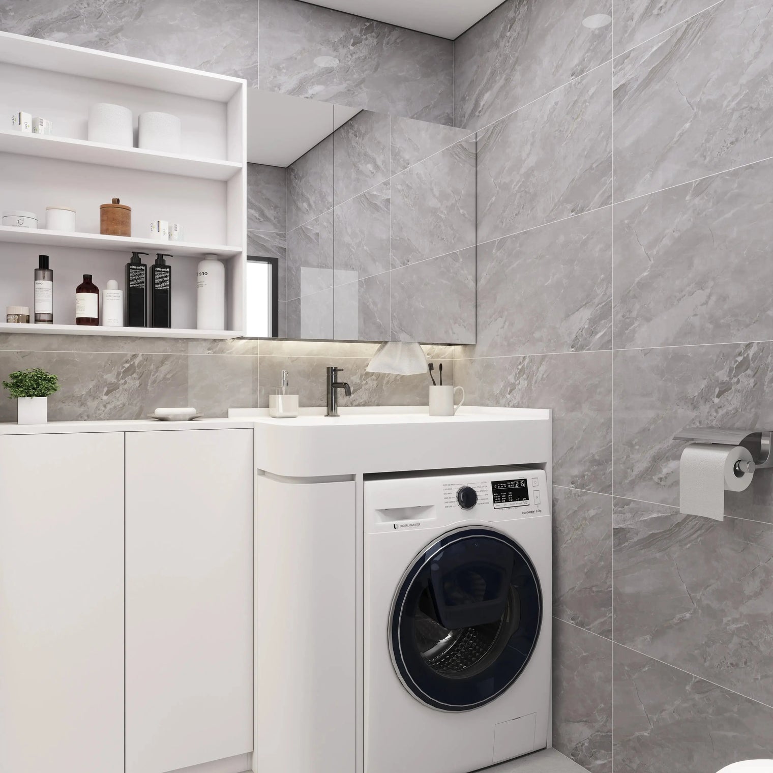 PURE Laundry Sink 85LH Curve Combo