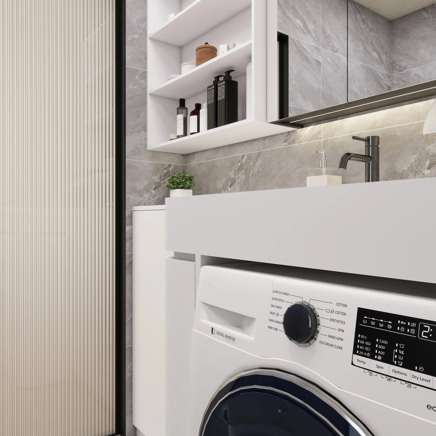 PURE Laundry Sink 85LH Curve Combo