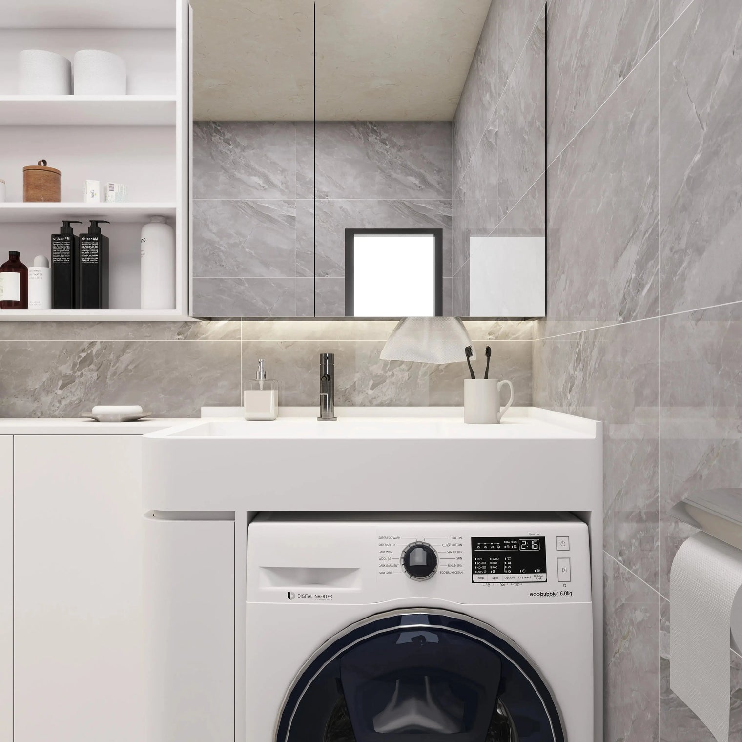 PURE Laundry Sink 85LH Curve Combo