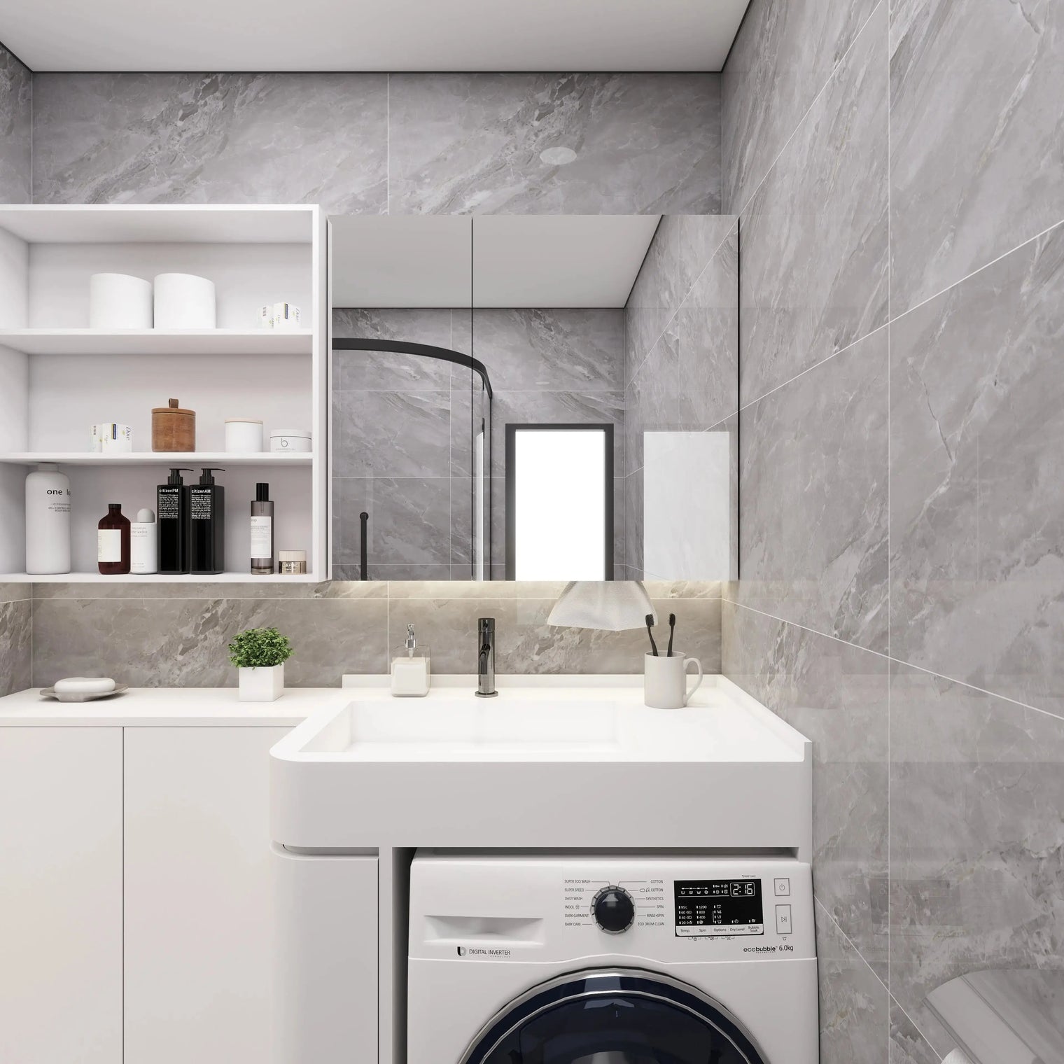 PURE Laundry Sink 85LH Curve Combo