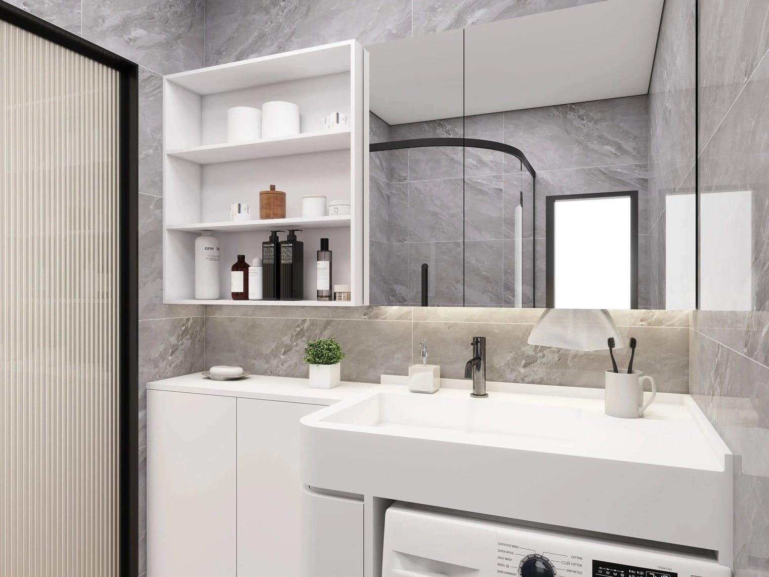 PURE Laundry Sink 85LH Curve Combo