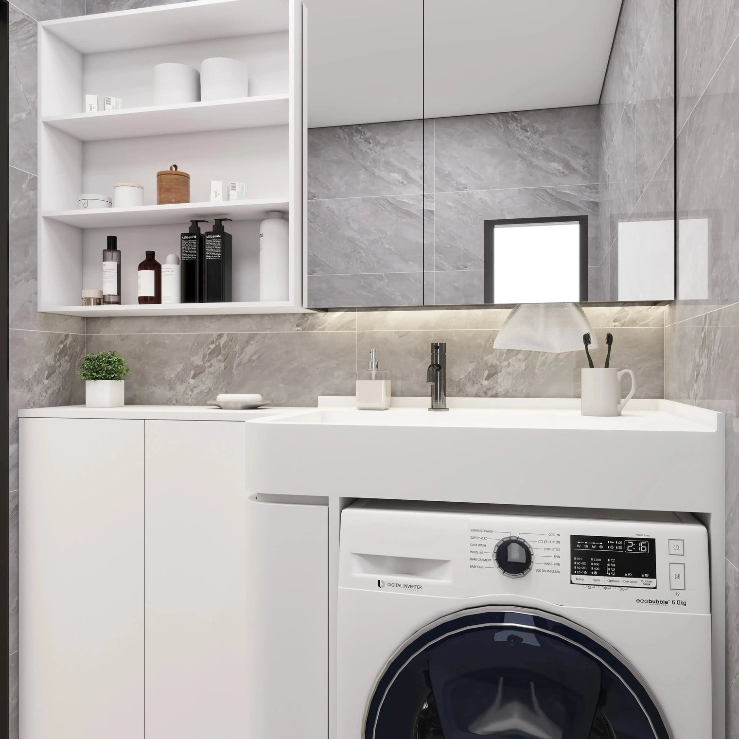 PURE Laundry Sink 85LH Curve Combo
