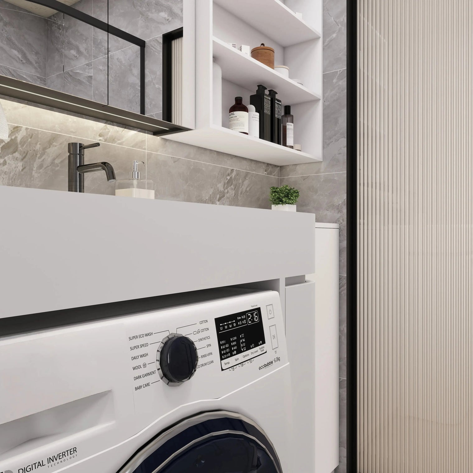 PURE Laundry Sink 85RH Curve Combo
