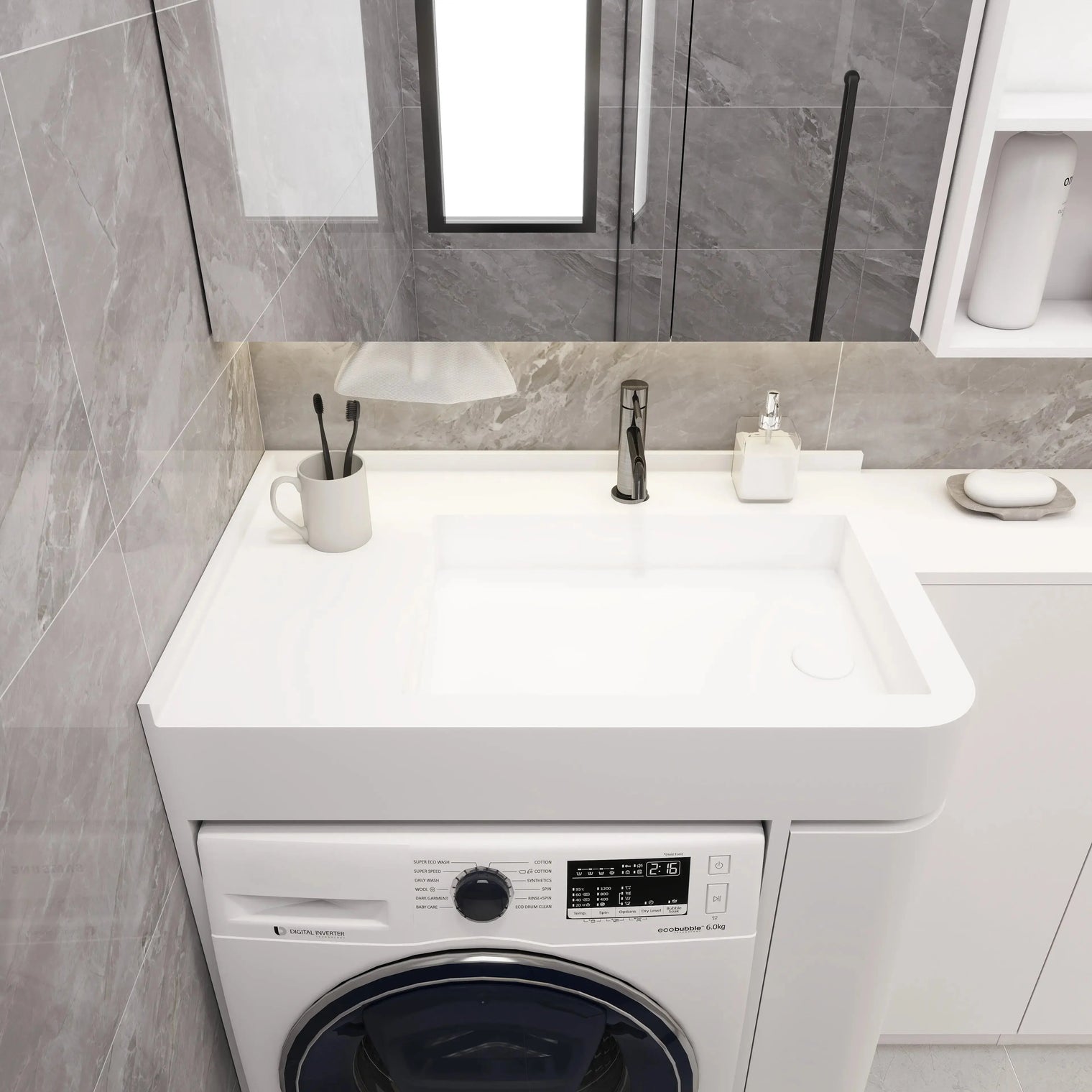 PURE Laundry Sink 85RH Curve Combo