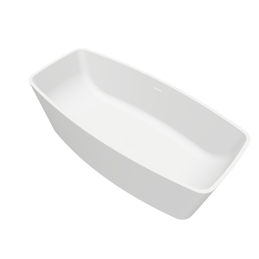 Palermo 170 Freestanding Solid Surfaces Rounded Rectangle Bathtub Palermo系列1米7圓角長方型人造石獨立式大浴缸採用特別溢水設計