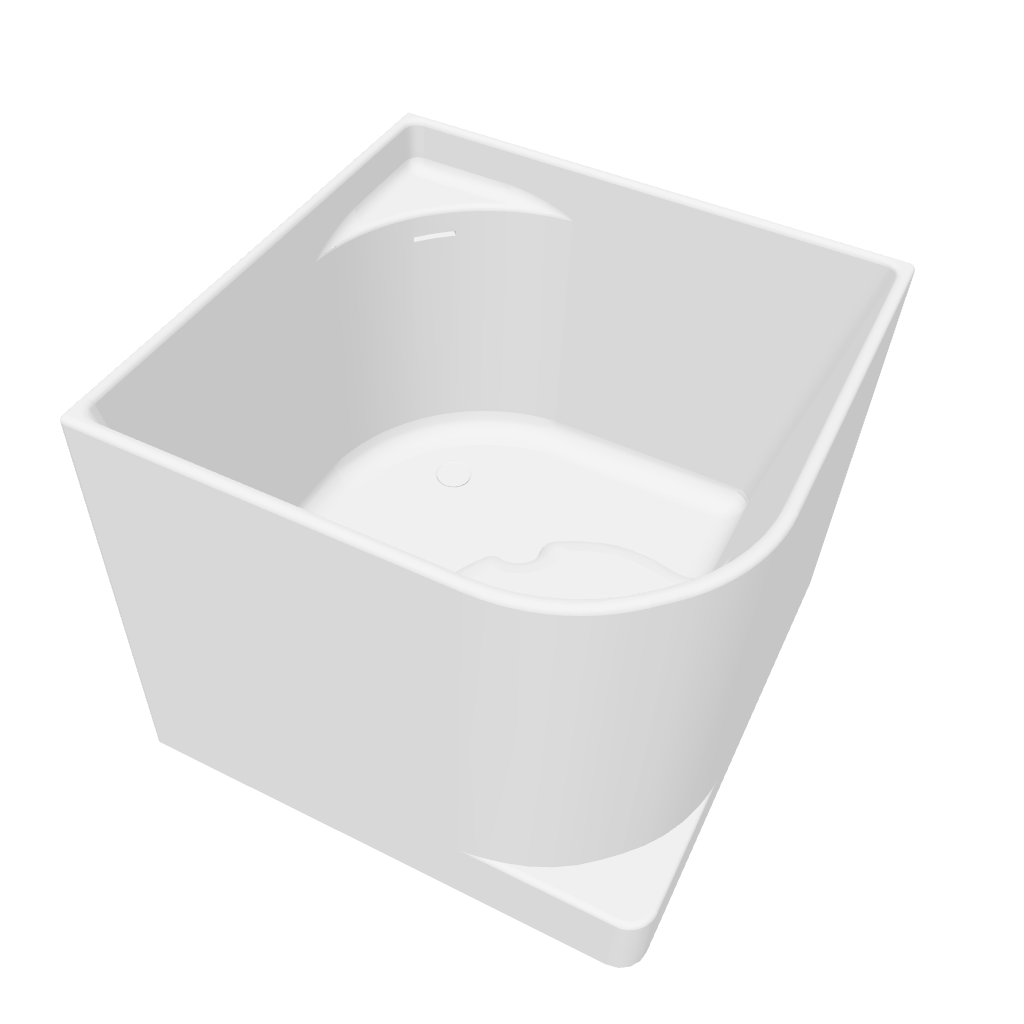 Rovigo 95 Freestanding Designer Quarter Solid Surfaces Corner Bathtub Rovigo系列95cm矩型人造石設計師獨立角落式蝸居浴缸採用特別溢水設計