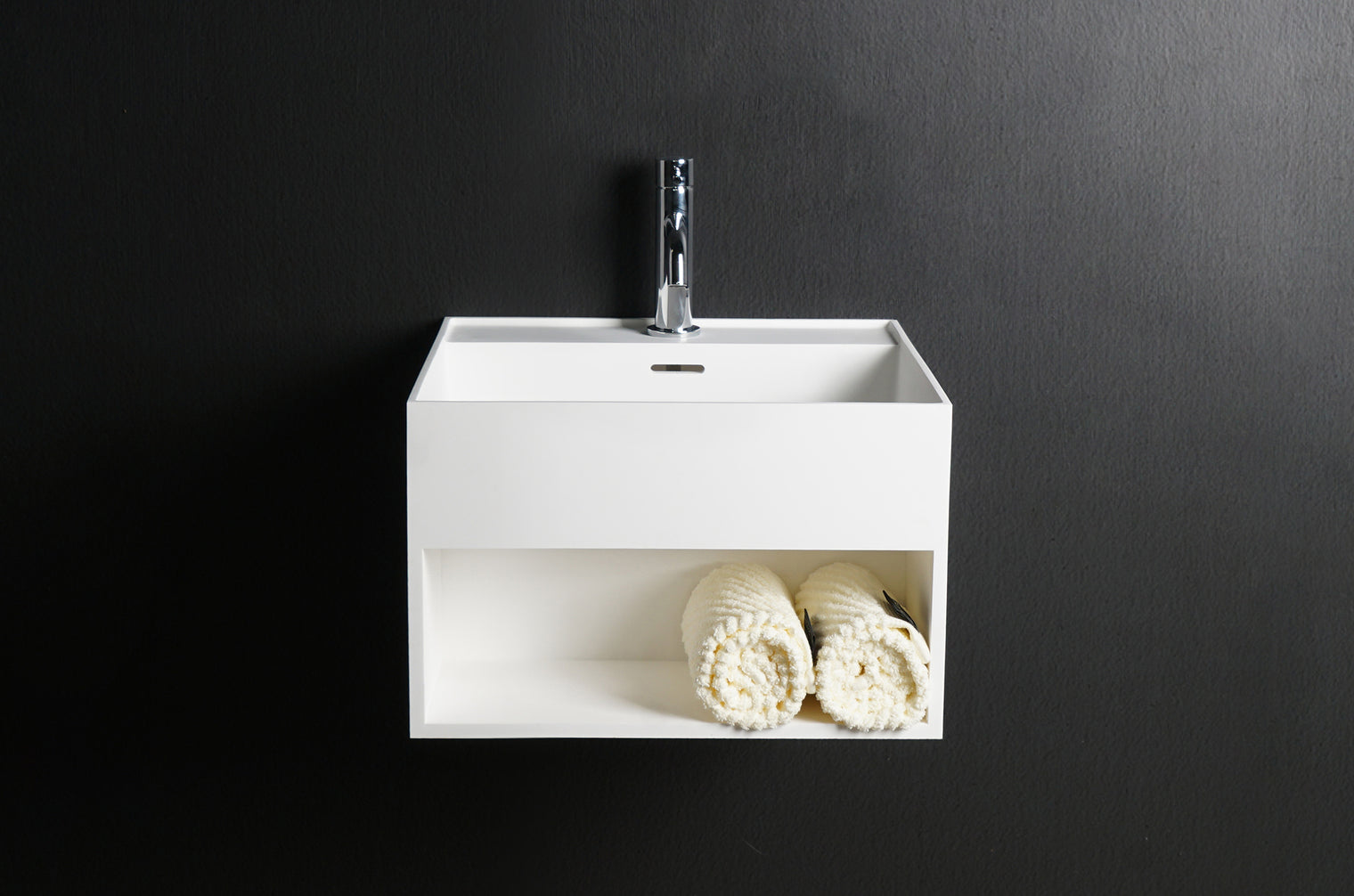 CUBE-X WM 30 w/Shelf-WALL MOUNT WASHBASINS-訂造一體無縫洗手盆,Tailor made Washbasins,waterbasin hk, 浴室物料,浴室裝修,訂造洗手盆,浴室翻新,Bathroomware ,Bespoke bathroom,浴室配件,訂造浴室潔具,訂造浴室傢俬,香港 浴室設計 公司,best custom bathroom furniture HK, Infinite Bath