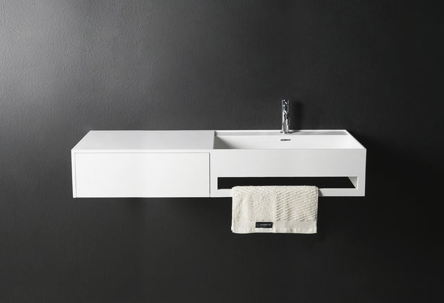 CUBE-X WM 120R w/Drawer-WALL MOUNT WASHBASINS-訂造一體無縫洗手盆,Tailor made Washbasins,waterbasin hk, 浴室物料,浴室裝修,訂造洗手盆,浴室翻新,Bathroomware ,Bespoke bathroom,浴室配件,訂造浴室潔具,訂造浴室傢俬,香港 浴室設計 公司,best custom bathroom furniture HK, Infinite Bath