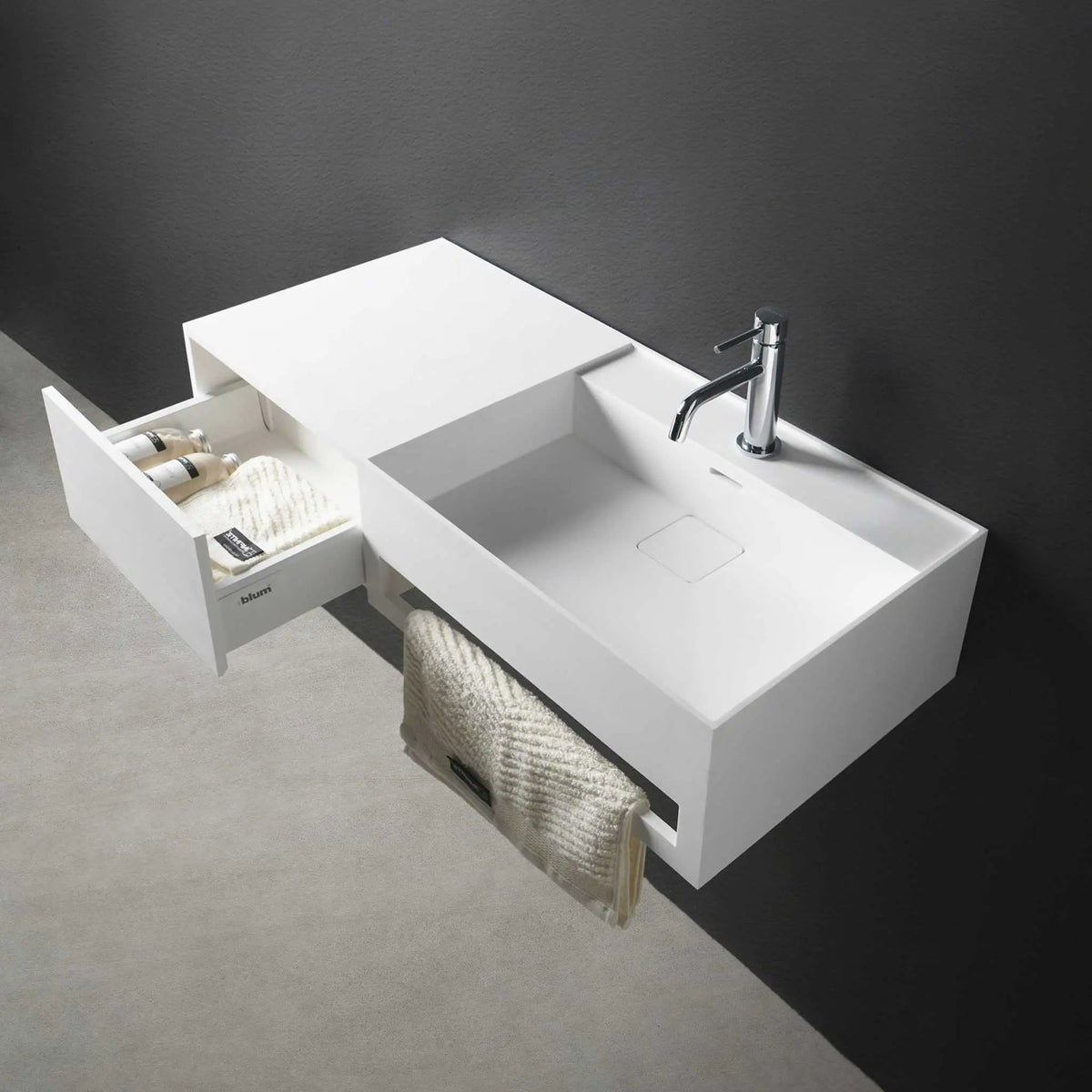 CUBE-X WM Basin 120R with Drawer - Modern Bathroom Solution – INFINITE BATH